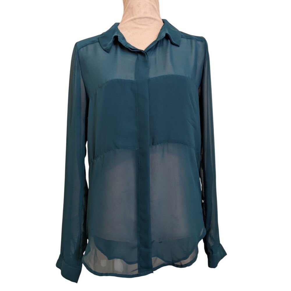 Catch My I Sheer Jade Blouse Size Medium